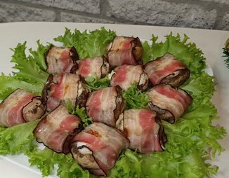 Грибы в беконе с крем-сыром
