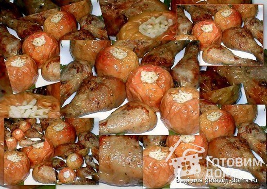 Куриные ножки с печеными яблоками фото к рецепту 2