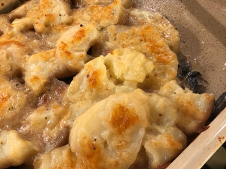Запеканка из картофеля с белыми грибами и сливками
