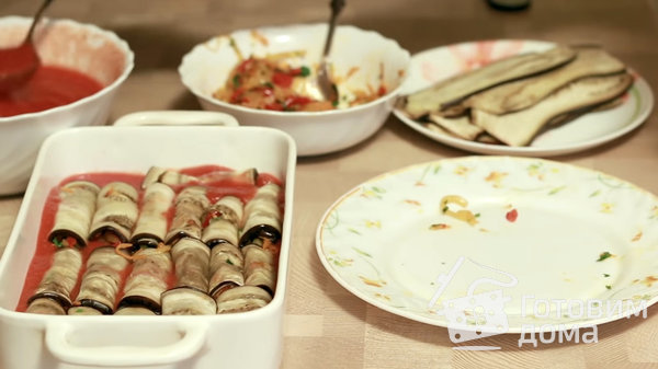 Новогодняя закуска из маринованных баклажанов фото к рецепту 3