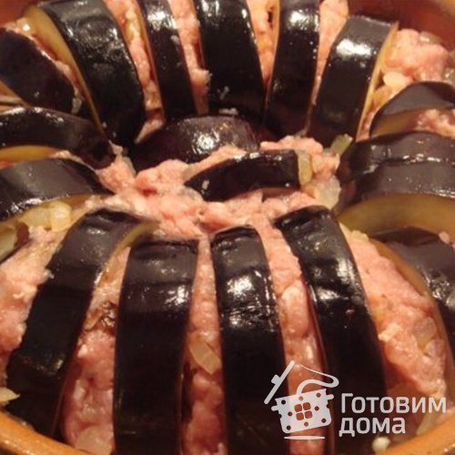 Гармошка (баклажаны с фаршем)