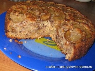 Королевский Пирог с грушами и шоколадом