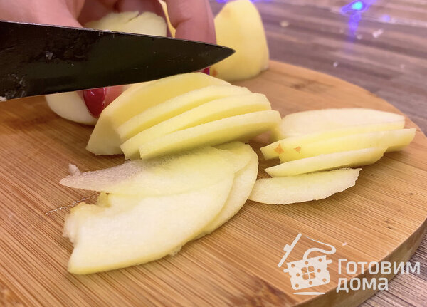 Галета с Яблоками и Творогом. Открытый яблочный пирог фото к рецепту 6