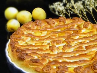 Пирог с абрикосами и пудингом