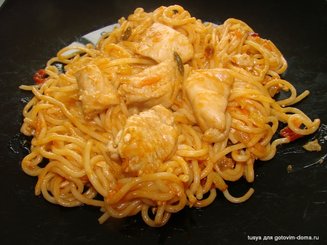 Спагетти с курицей