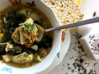 Лёгкий овощной суп с пастой