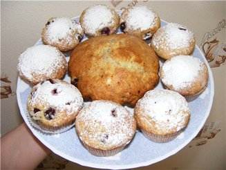 Творожный кекс с ягодами