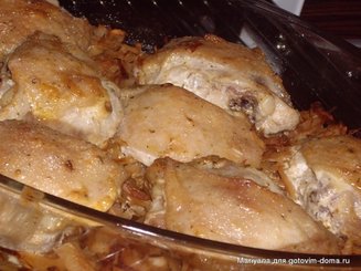Капуста, запечённая в духовке с курочкой