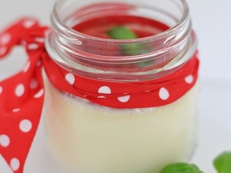 Панна котта с белым шоколадом и малиново-базиликовым соусом