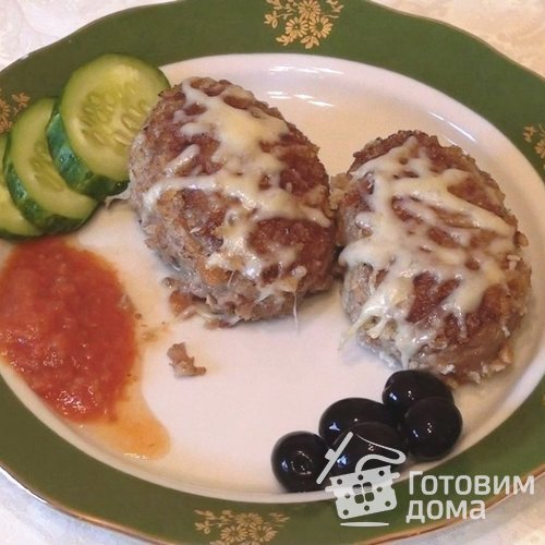 Зразы с зеленым горошком, яйцом и луком