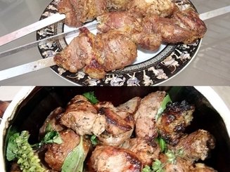 Шашлык из свиных рёбрышек, маринованный в пиве