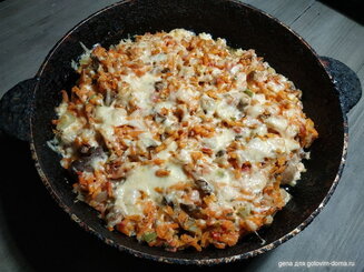 Курица, фаршированная овощами