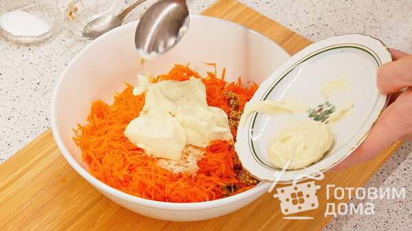 Горячие бутерброды с мясом, кабачком, морковкой, сыром и зернистой горчицей фото к рецепту 6