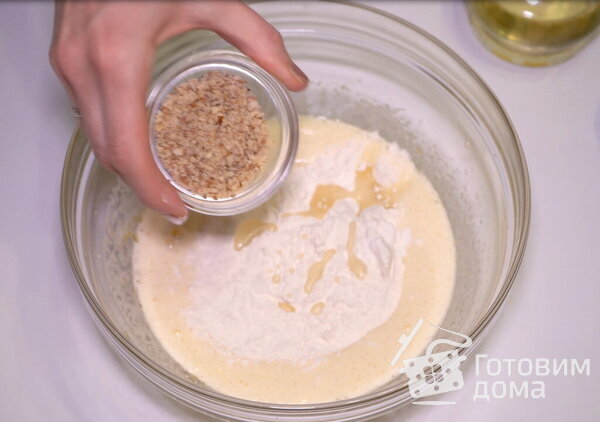 Блины на молоке с орехами фото к рецепту 5
