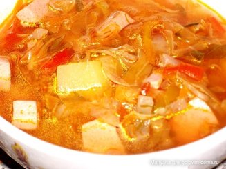 Суп томатный   с сосисками