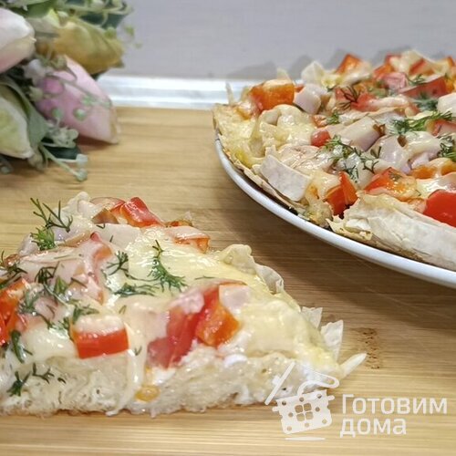 Пицца из лаваша на сковороде