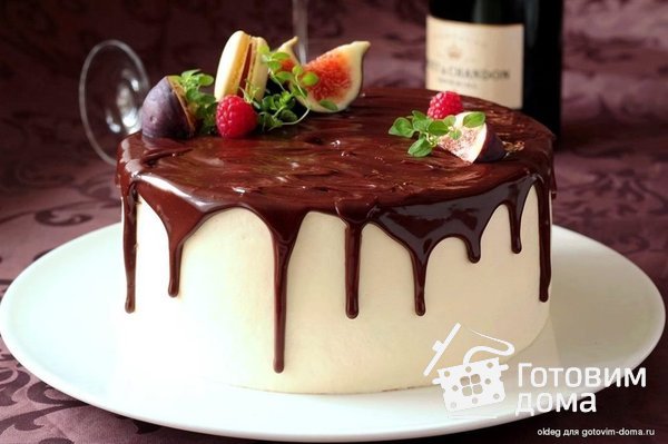  Шоколадный торт с малиновым и лимонным кремом фото к рецепту 5