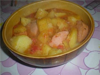 Рагу с картофелем и сосисками