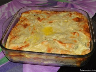 Милина (Болгарская запеканка из лаваша с соленым творогом)