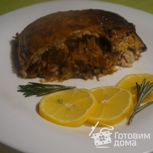 Карп фаршированный капустой и грибами