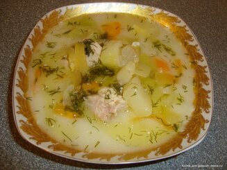 Суп с кабачками и сыром