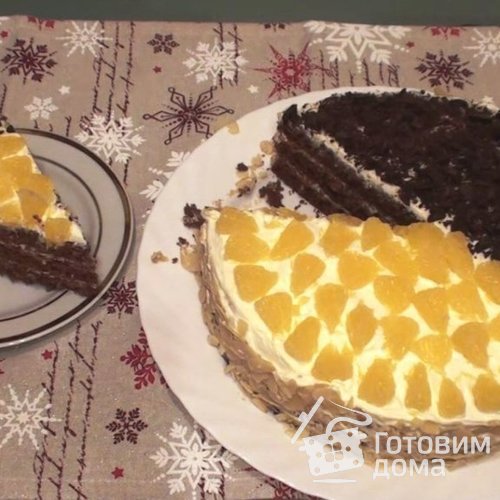 Шоколадно-апельсиновый торт со сливочно-сырным кремом