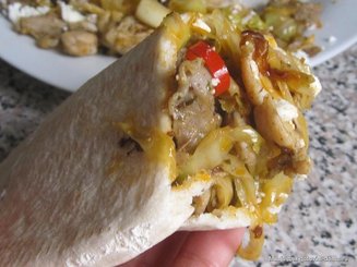Мясо-гирос тушеное с капустой