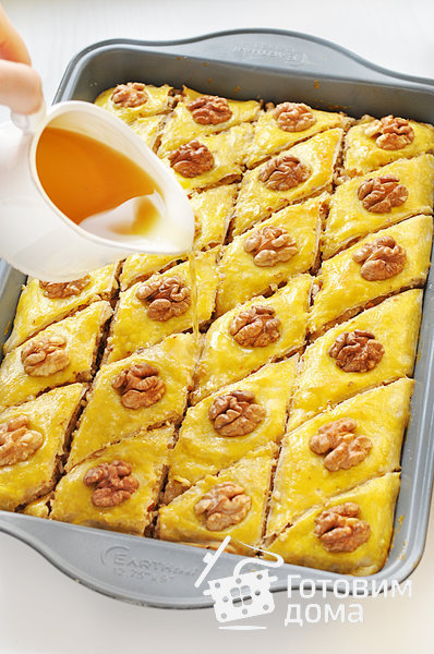 Рецепт пахлавы с грецкими орехами в домашних условиях с медом