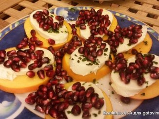 Салат из хурмы и моцареллы "Капрезе дамское"