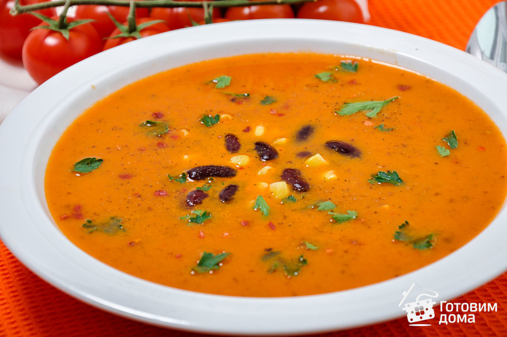 Печеный суп. Фасолево-томатный суп-пюре. Суп пюре из фасоли. Томатный суп-пюре с фасолью. Фасолевый суп протертый.