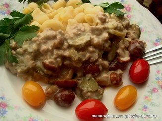 Рагу из фарша а ля Строганофф