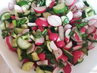 Салат из редиса с огурцами