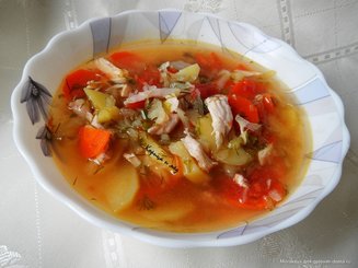 Щи из свежей капусты с курицей