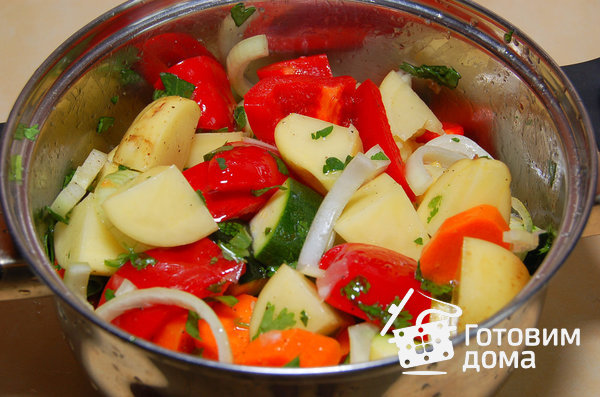 Морской язык с овощами, запеченный &quot;в рукаве&quot; фото к рецепту 3