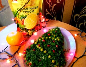 Рецепт новогоднего слоеного салата "Ёлочка" с майонезом "Махеевъ"