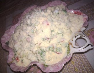 Легкий салат с мясом криля