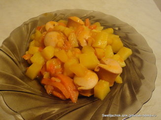 Рагу с картофелем и сосисками