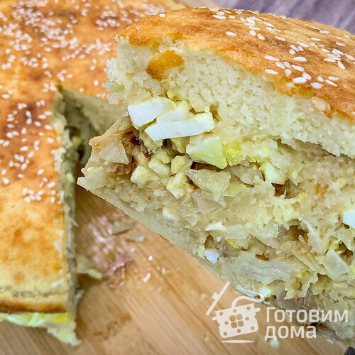 Заливной пирог с капустой