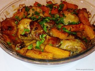 Курица с тыквой