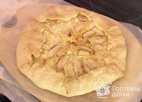 Галета с Яблоками и Творогом. Открытый яблочный пирог фото к рецепту 8