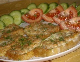 Гренки с мясом