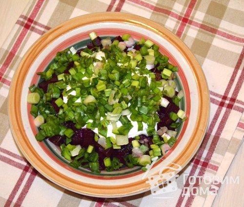 Салат из свеклы со сметаной и зеленым луком