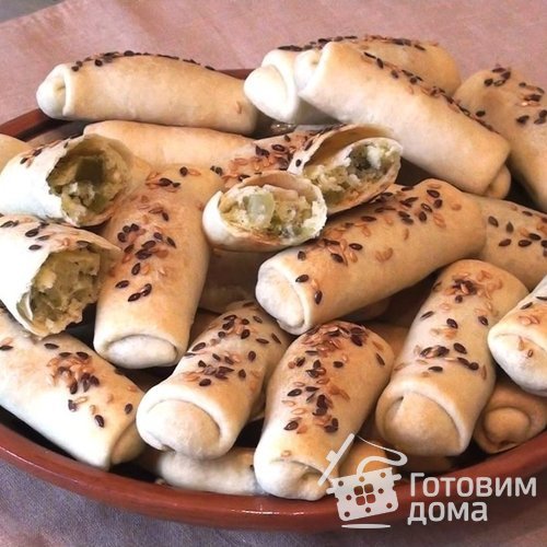 Постные, слоеные пирожки с начинкой