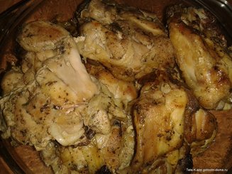 Запеченные куриные голени, маринованные в дижонской горчице