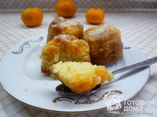 Кексы с мандаринами фото к рецепту 7