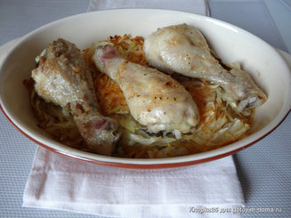 Капуста, запечённая в духовке с курочкой
