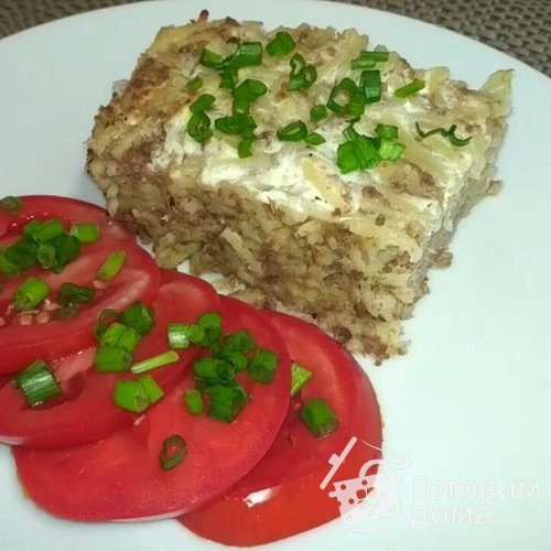 Запеканка вермишелевая с отварным мясом