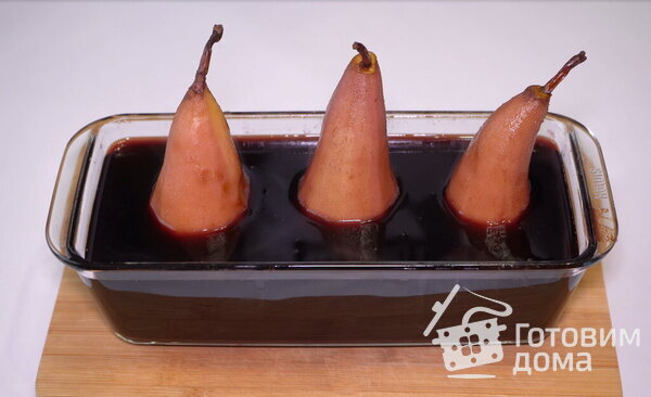 Спелые груши в красном вине фото к рецепту 10