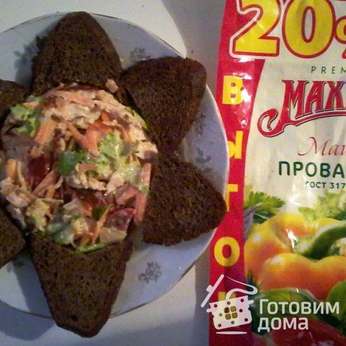 Салат с курицей и мятой