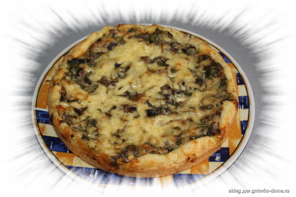 Пирог с грибами и сыром фото к рецепту 1